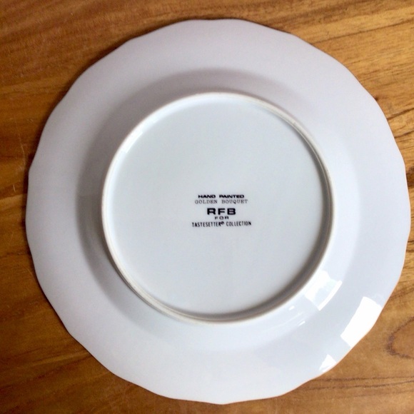 Vintage RFB for Tastesetter Golden Bouquet Plates - Set of 2 - Picture 8 of 9